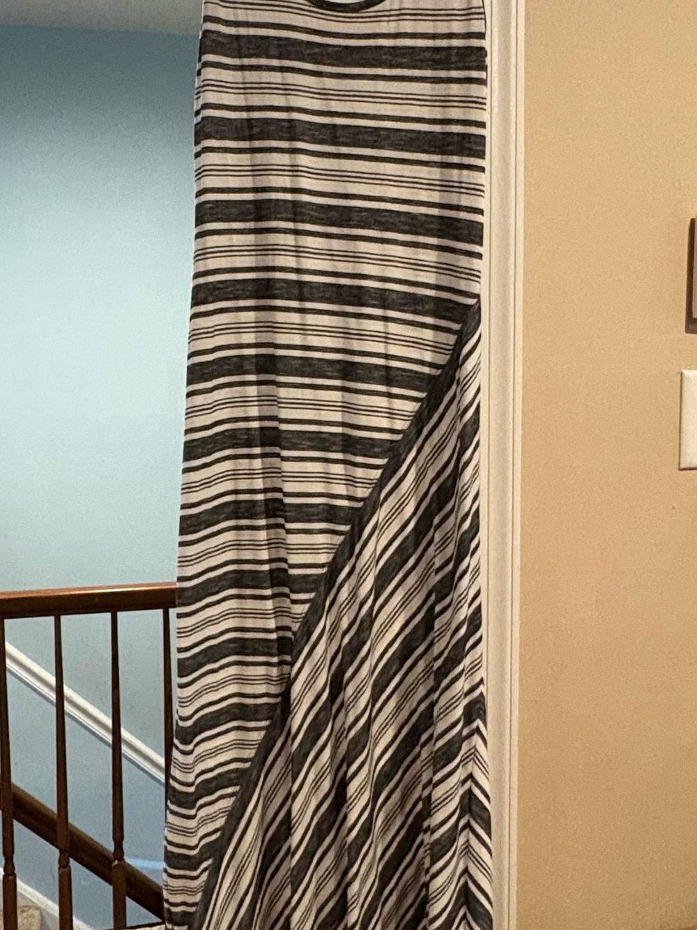 Max Studio Black and White Striped Maxi Dress